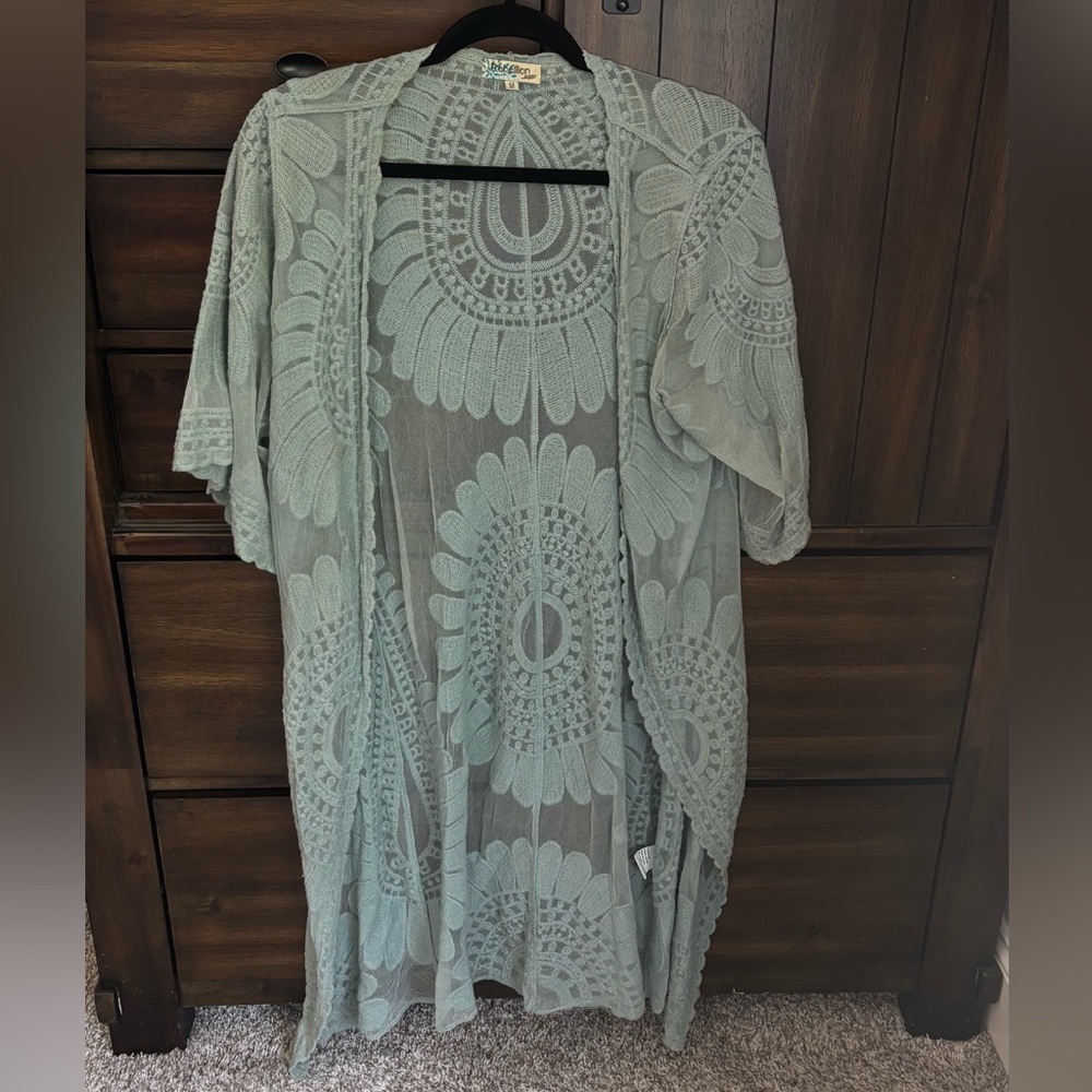 Rebellion Soft Blue Lace Cardigan